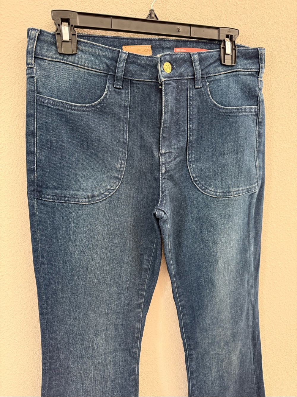 Pilcro Dark Blue Denim Flare Jeans 28 - Picture 2 of 6